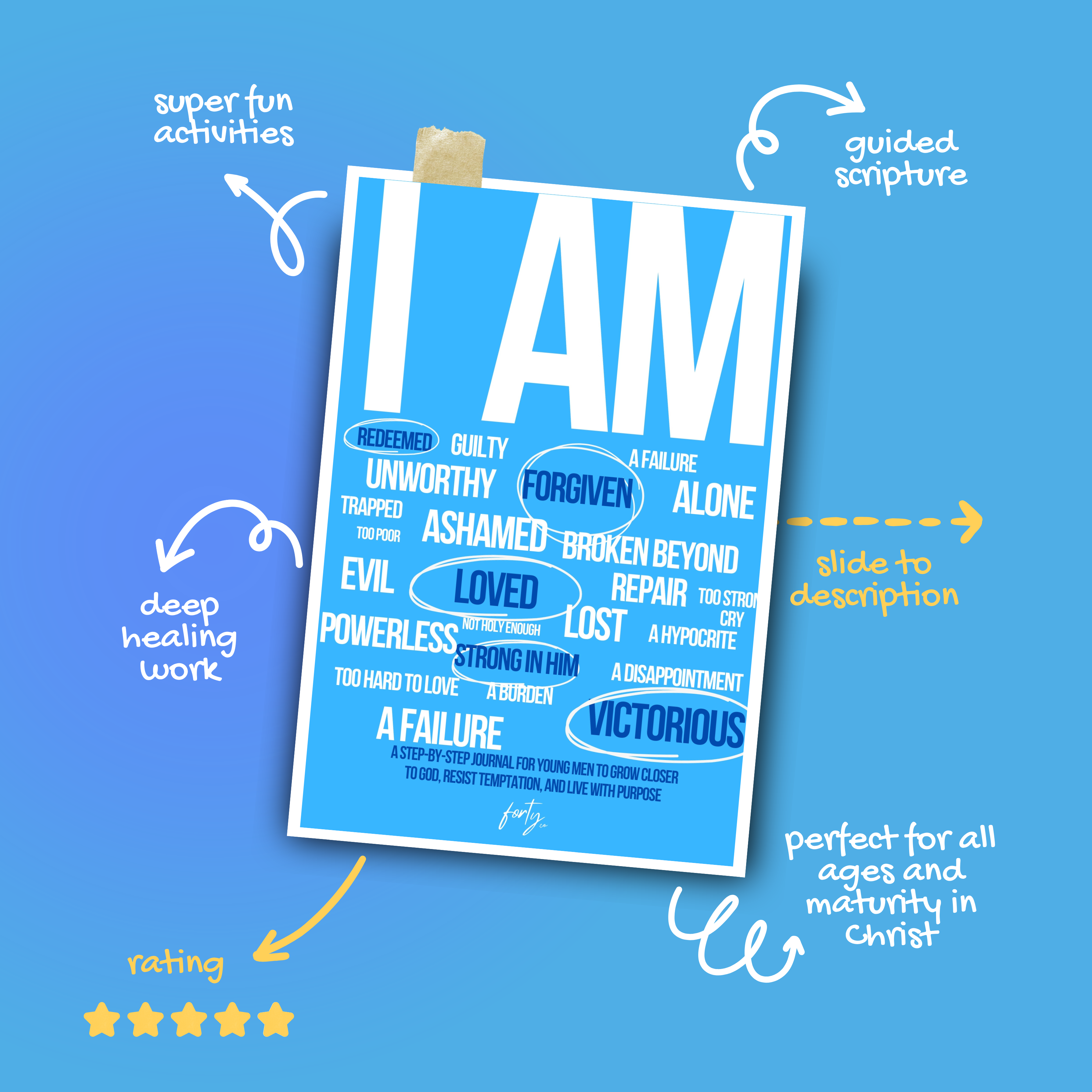 I AM: A Step-by-Step Mens Faith Journal (Digital Download)